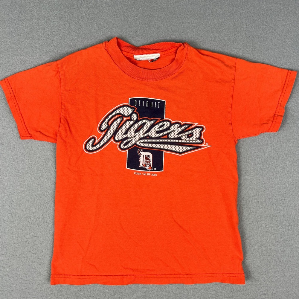 VTG Detroit Tigers T Shirt Youth Small (6–7) Baseball MLB‎ Spellout Puma Y2K 00s